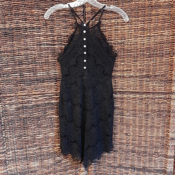 Free People Intimately She's Got It Lace Romper Black XS Boho Fairy Whimsigoth - Picture 3 of 6